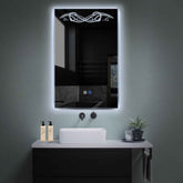 Specchio LED Verticale | Pulsanti touch | Funzione anti-appannamento | Luce bianca fredda - Reyze Serie Good Vibes Modello 6